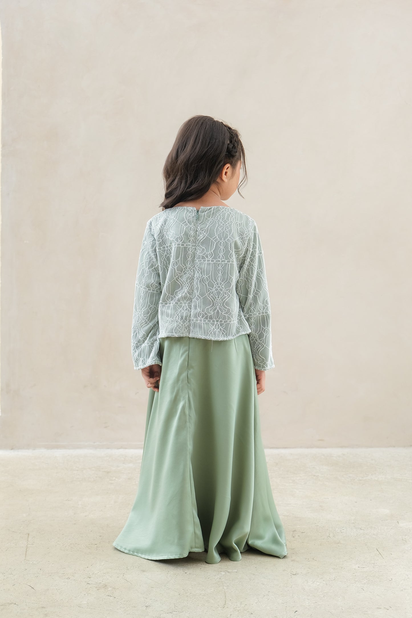 Maliha Dress (white/green)