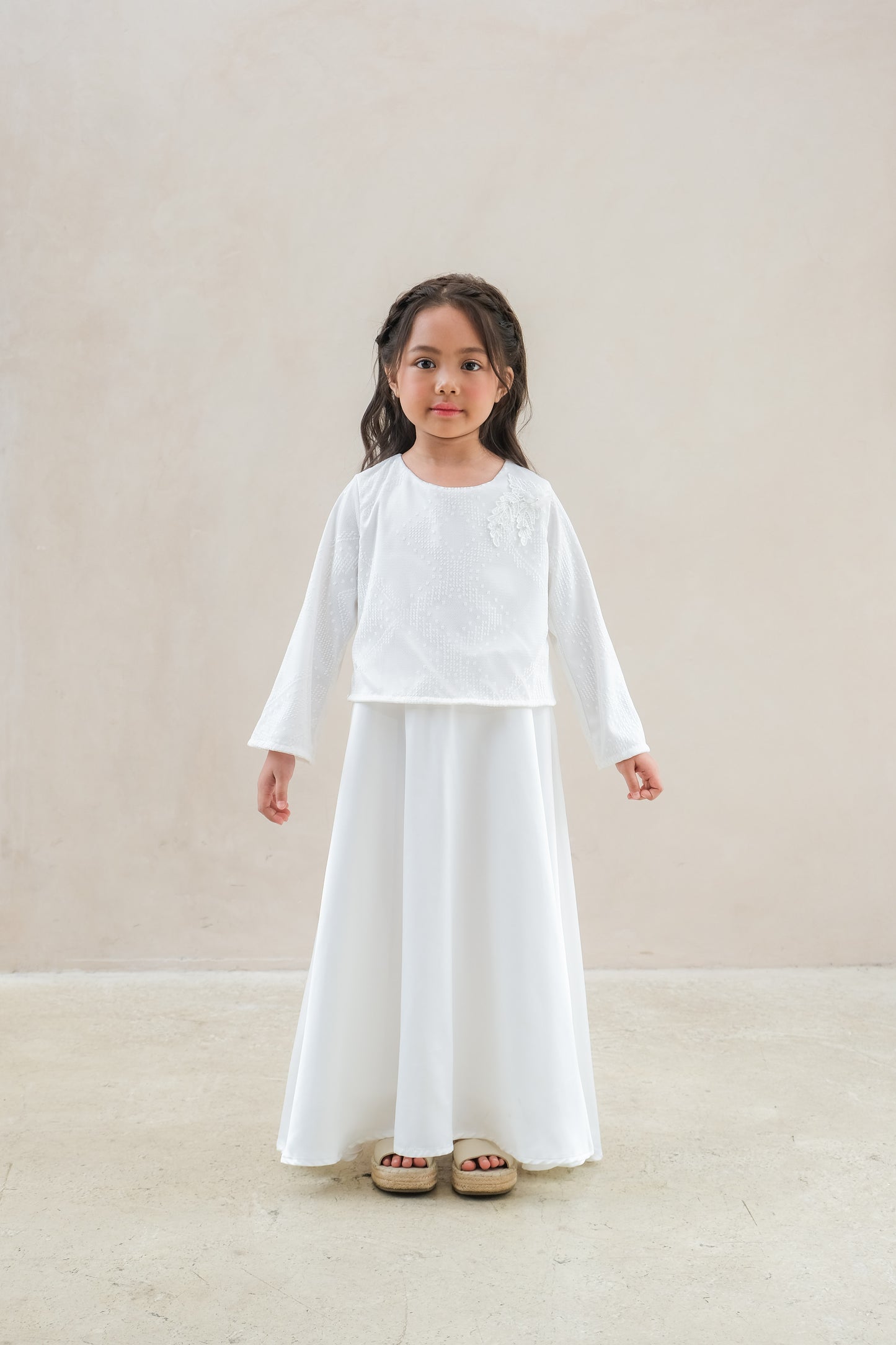 Maliha Dress (white/green)