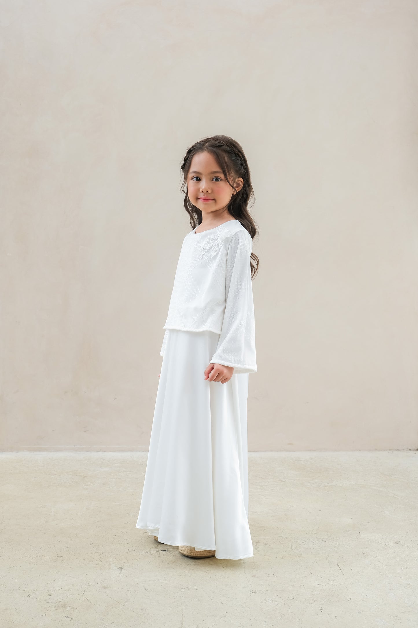 Maliha Dress (white/green)