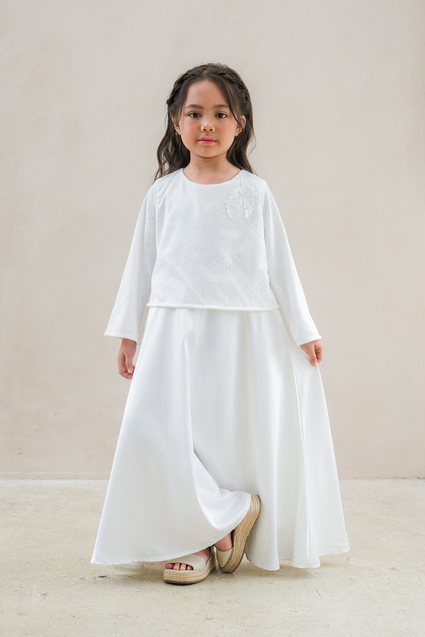 Maliha Dress (white/green)