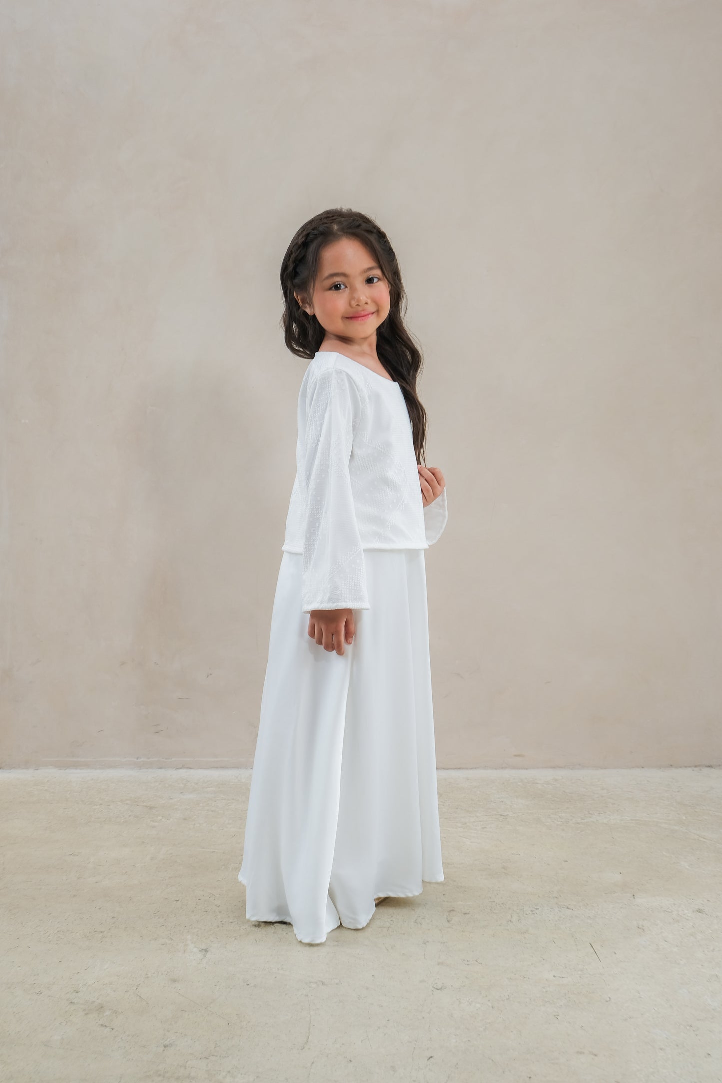 Maliha Dress (white/green)