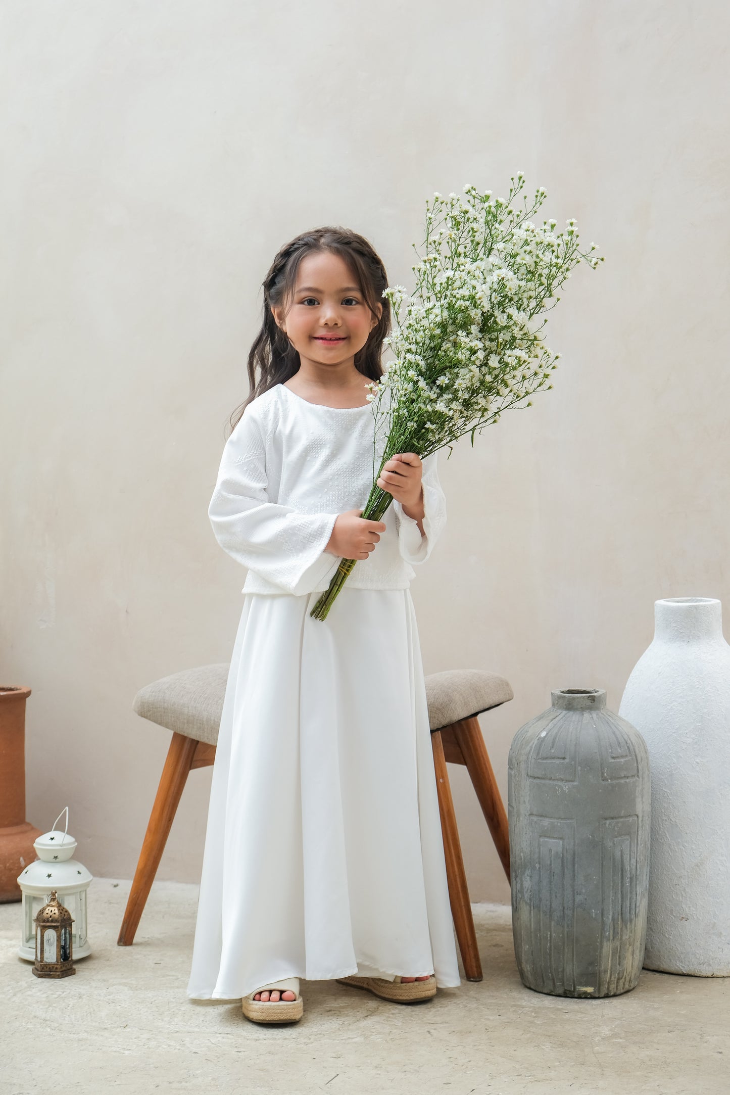 Maliha Dress (white/green)