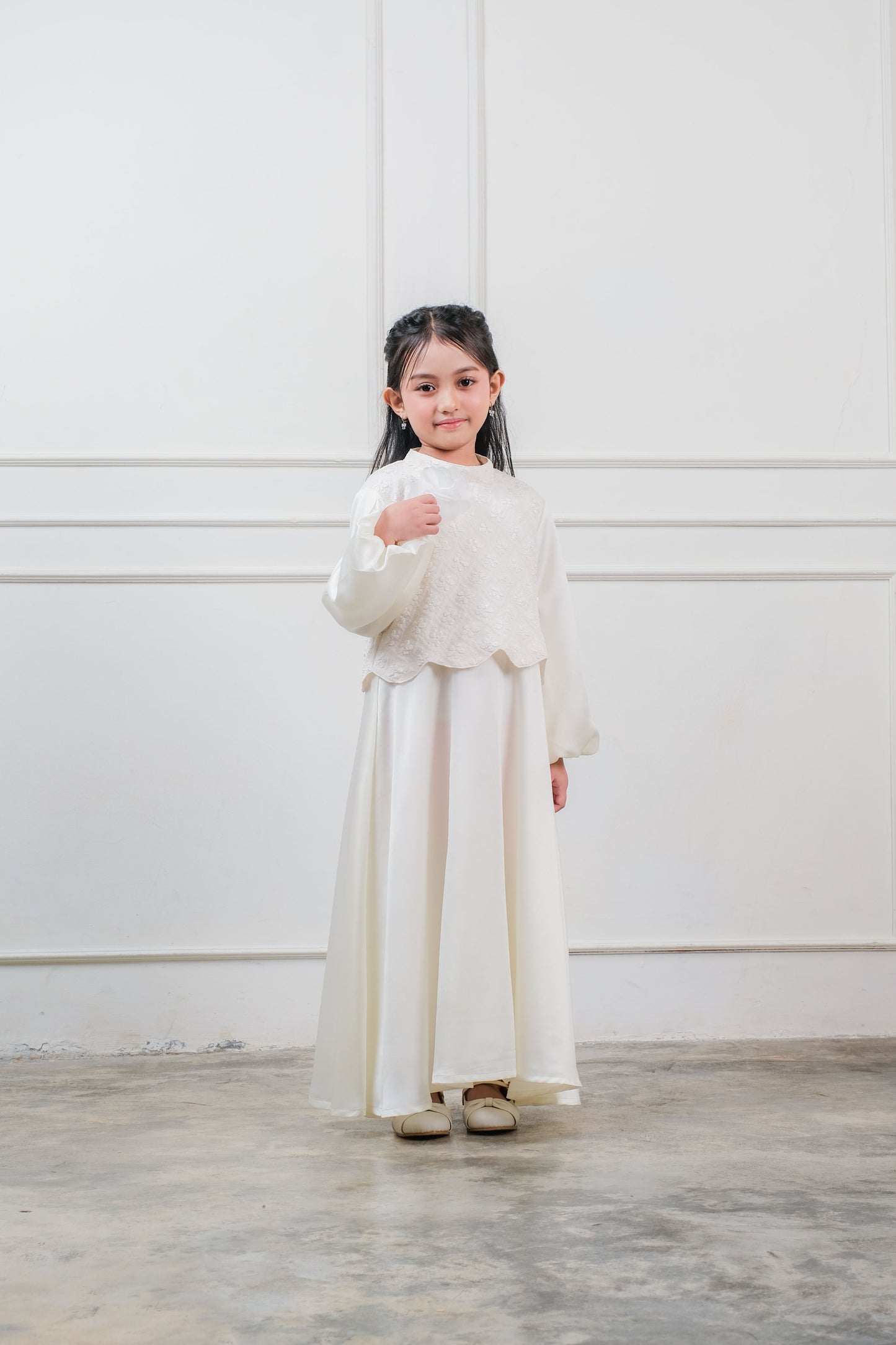 Maliha Dress (white/green)