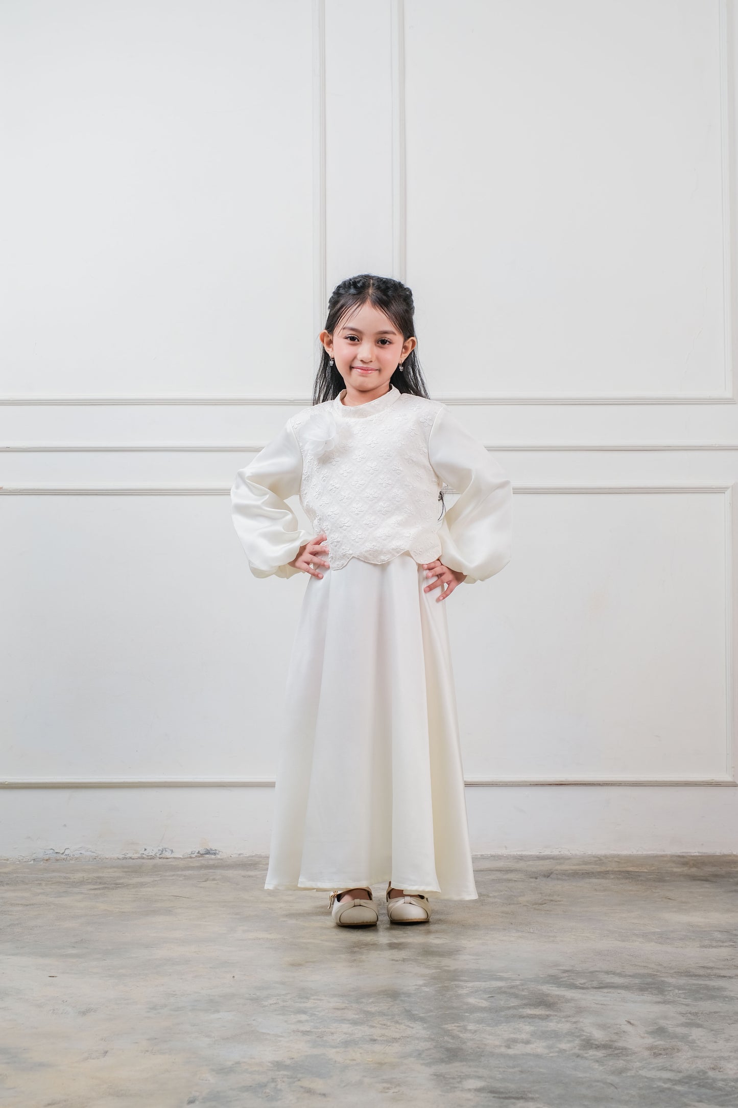 Maliha Dress (white/green)