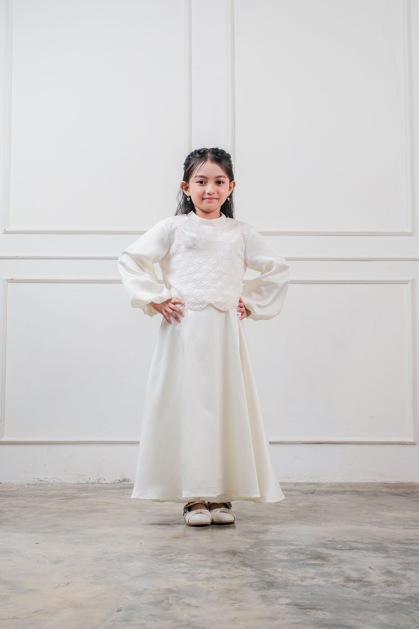 Maliha Dress (white/green)