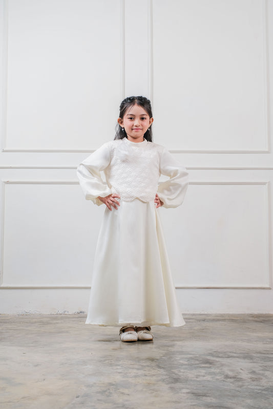 Maliha Dress (white/green)