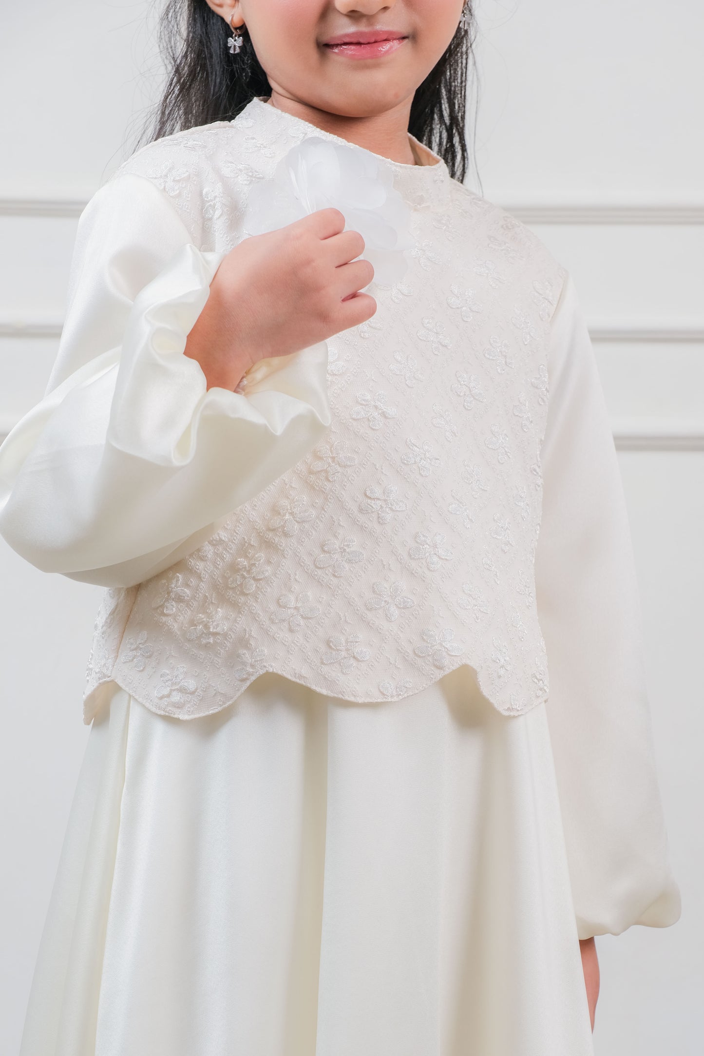 Maliha Dress (white/green)