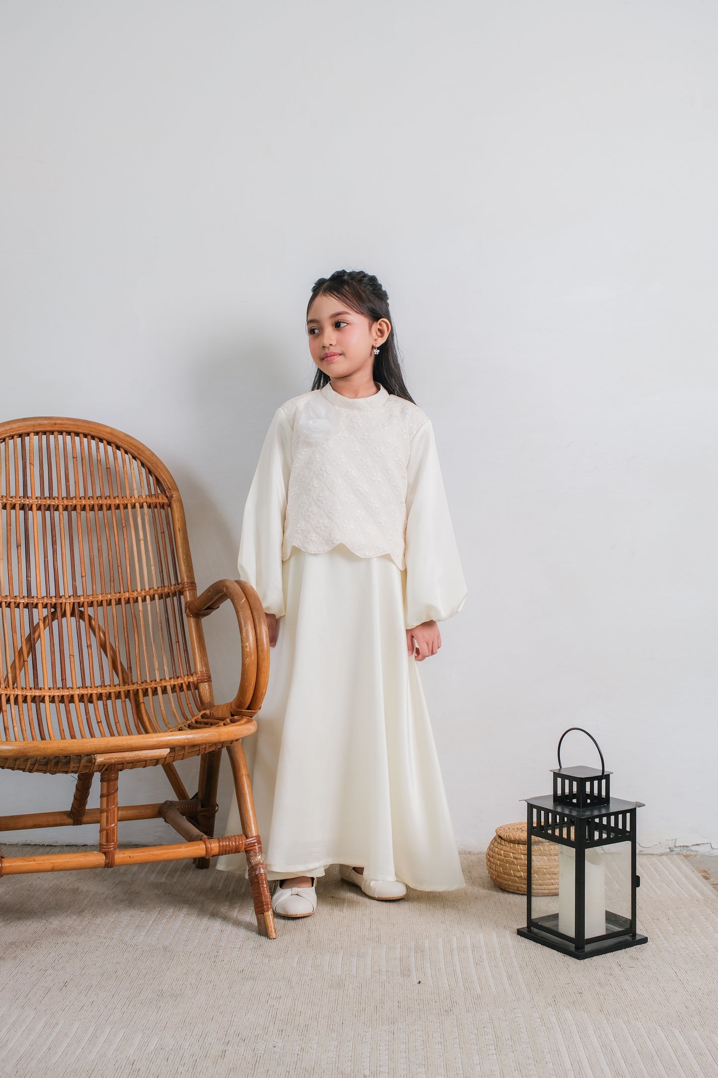 Maliha Dress (white/green)