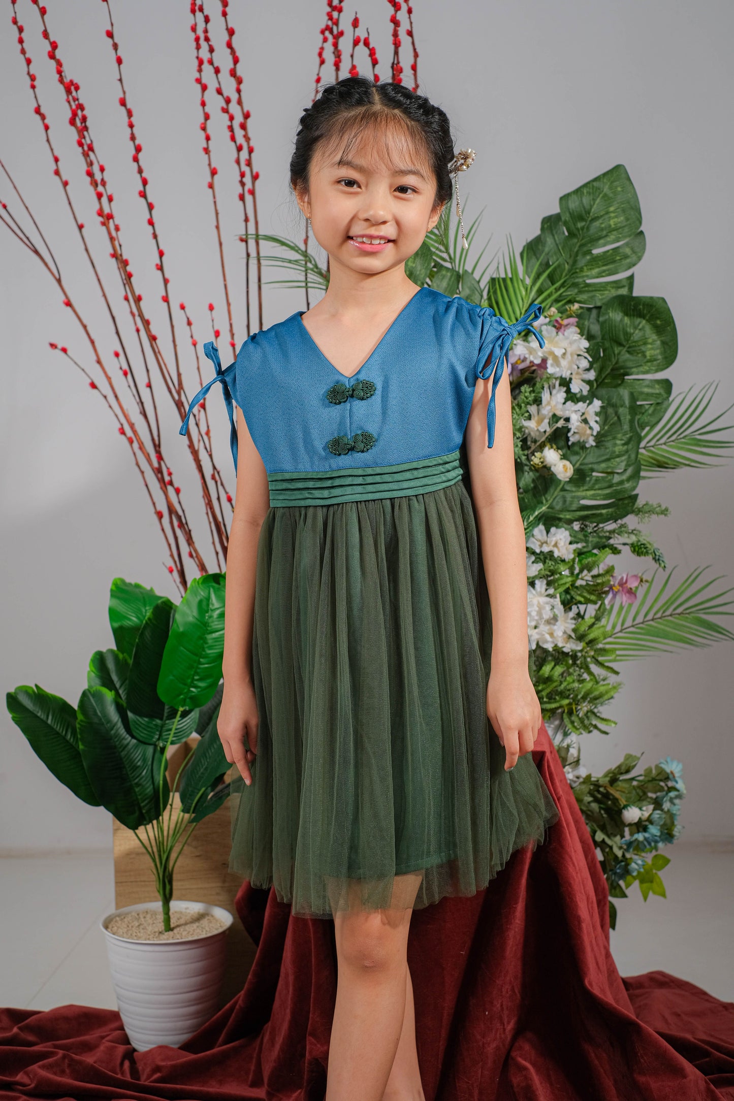 Peacock Topaz Girl Dress