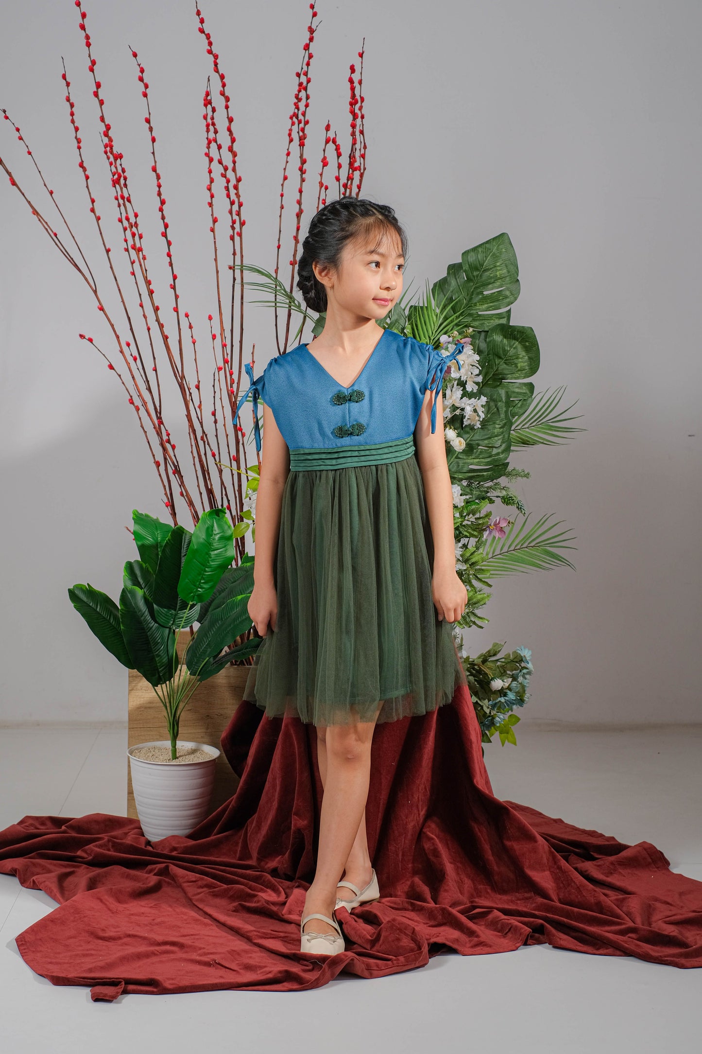 Peacock Topaz Girl Dress